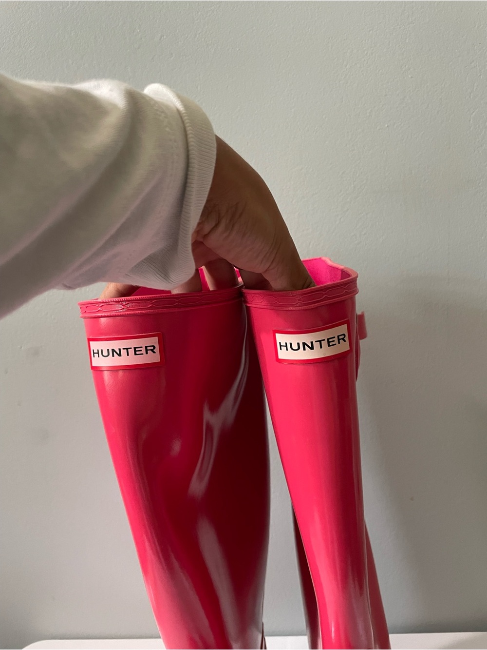 Hunter Original Gloss Women's Tall Rain Boots - Lipgloss Pink - Picture 4 of 16